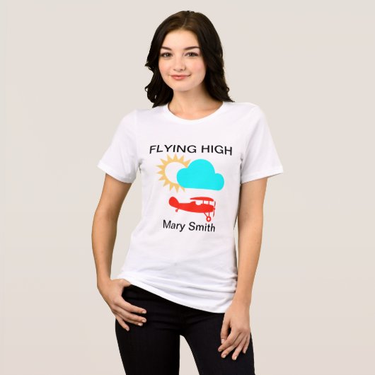 Flugzeug, Sonne, Himmel Tri-Blend Shirt (Vorderseite voll)