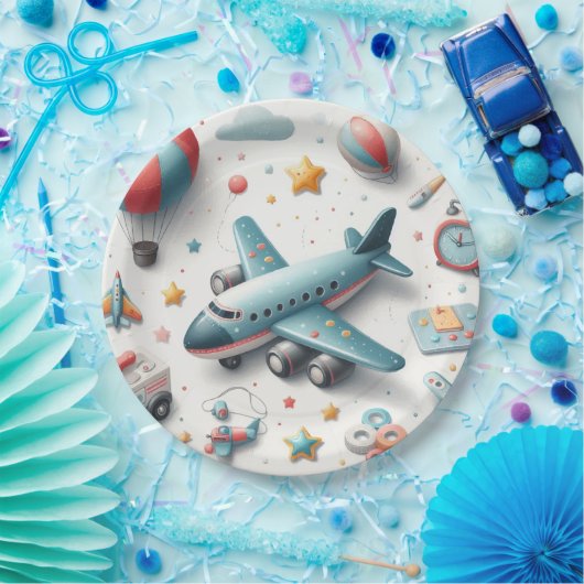 Flugzeug-Spielzeugboy Pappteller (Party)