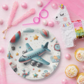 Flugzeug-Spielzeugboy Pappteller (Party)