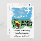 Flugzeug sprüht Chemtrails auf beutelten Insekten Postkarte (Vorne/Hinten)