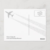 Flugzeug sprüht Chemtrails auf beutelten Insekten Postkarte (Rückseite)