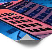 Flugzeug, Stadt und Feuerwerk | AI Art Poster (Ecke)