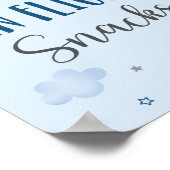 Flugzeug stampft Wolken in Flugsnacks Geburtstag Poster (Ecke)