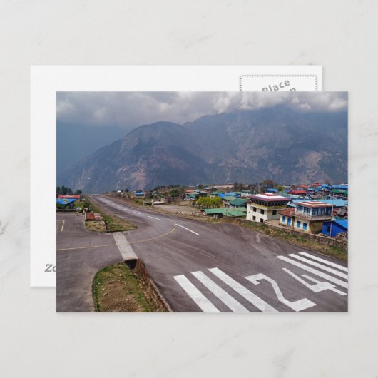 Flugzeug Start am Lukla Mountain Airport, Nepal Postkarte (Vorne/Hinten)