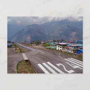 Flugzeug Start am Lukla Mountain Airport, Nepal Postkarte