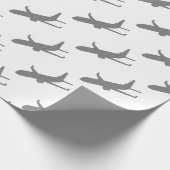 Flugzeug - Streifen - Schwarzweiss. Geschenkpapier (Ecke)