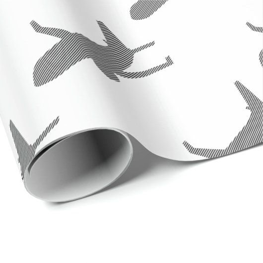 Flugzeug - Streifen - Schwarzweiss. Geschenkpapier (Rolleneckpunkt)