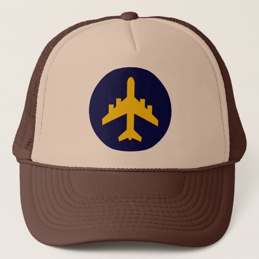 Flugzeug-Symbol im Kreis Truckerkappe (Vorderseite)