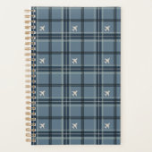 Flugzeug-Tartan-Karomuster in Kolonialblau Planer (Vorderseite)