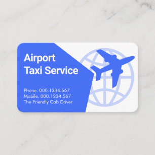 Flugzeug Taxi Fliegender Globus Visitenkarte