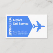 Flugzeug Taxi startet ab Visitenkarte (Vorderseite)