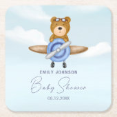 Flugzeug-Teddy-Bär Rechteckiger Pappuntersetzer (Vorderseite)