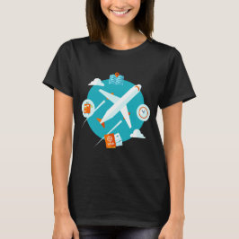 Flugzeug Thema niedliches Design T-Shirt