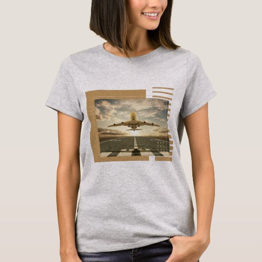 Flugzeug Theme Design T-Shirt (Vorderseite)
