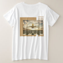 Flugzeug-Themen-Design T-Shirt in Übergröße