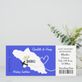 Flugzeug Ticket Boarding Pass auf Rhodos Griechisc Einladung (Stehend Vorderseite)