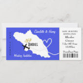 Flugzeug Ticket Boarding Pass auf Rhodos Griechisc Einladung (Vorderseite)