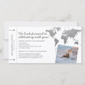 Flugzeug Ticket Boarding Pass Foto Save the Date (Rückseite)