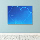 Flugzeug-Trails in Herzform mit Leinwand (Insitu (Holzboden))