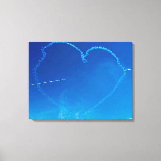 Flugzeug-Trails in Herzform mit Leinwand (Vorderseite)