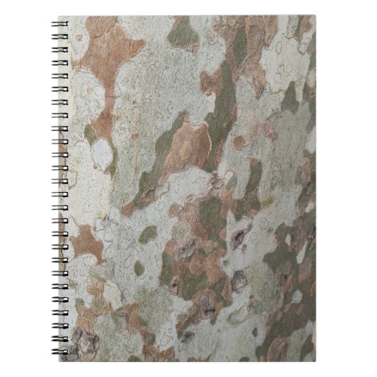 Flugzeug Tree Tarnung sieht aus Rinde Muster Noteb Notizblock (Vorderseite)