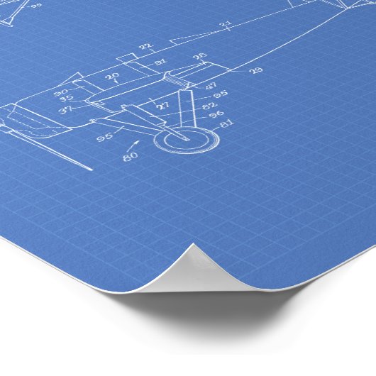 Flugzeug Typ 2 1932 — Art Blueprint Poster (Ecke)