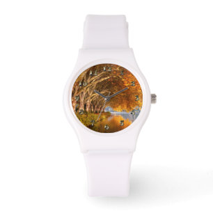 Flugzeug über einem See Armbanduhr