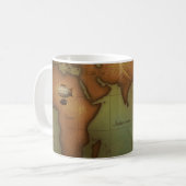 Flugzeug über Osthalbkugel Karte Steampunk Kaffeetasse (Vorderseite Links)
