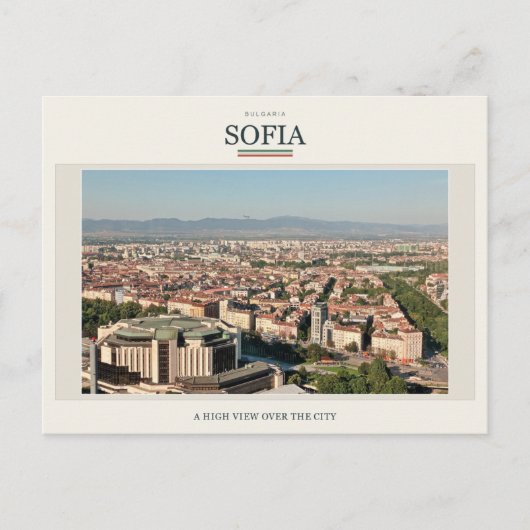 Flugzeug über Sofia und Vitosha Postkarte (Vorderseite)