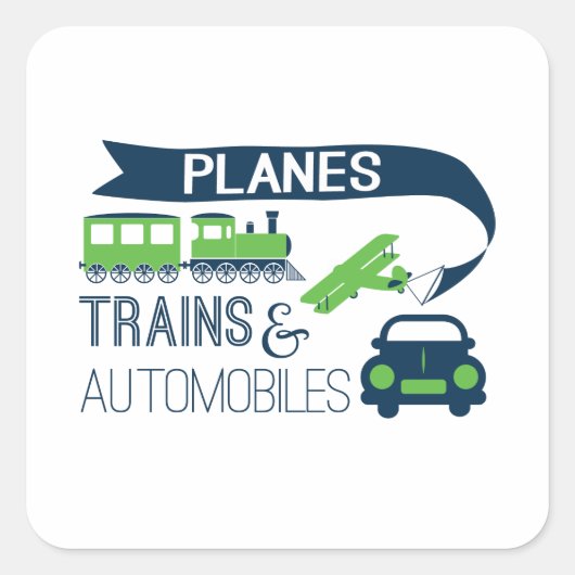 Flugzeug- und Automobilaufkleber Quadratischer Aufkleber (Vorderseite)