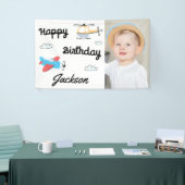 Flugzeug und Hubschrauber Foto Happy Birthday Banner (Messeveranstaltung)