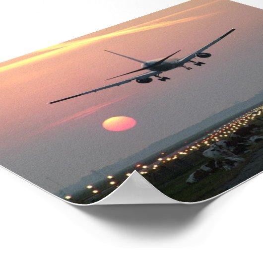 Flugzeug und Kühe Poster (Ecke)