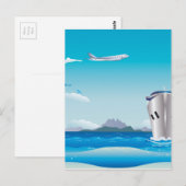 Flugzeug und Schiff 2 Postkarte (Vorne/Hinten)