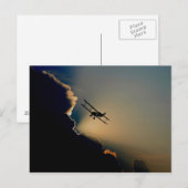 Flugzeug und Sonnenuntergang Postkarte (Vorne/Hinten)