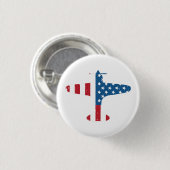 Flugzeug USA-Flagge Veteran Pilot Geschenk Button (Vorne & Hinten)