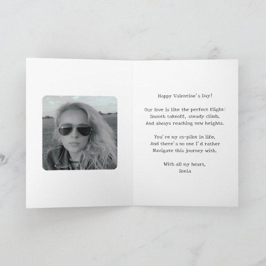 Flugzeug verrückt nach dir, Niedlich Paper Airplan Karte (Innenseite)