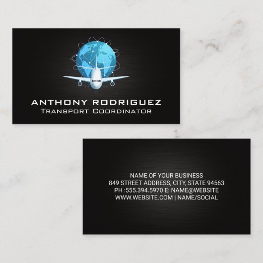 Flugzeug | Versandmethode Visitenkarte (Vorne/Hinten)