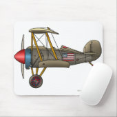 Flugzeug-Vintage Doppeldecker-Mausunterlage Mousepad (Mit Mouse)