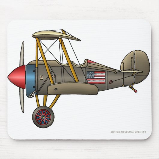 Flugzeug-Vintage Doppeldecker-Mausunterlage Mousepad (Vorne)