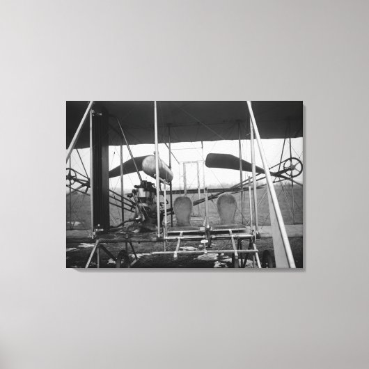 Flugzeug von Wright Brothers mit Pilot und Leinwanddruck (Vorderseite)