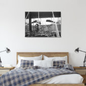 Flugzeug von Wright Brothers mit Pilot und Leinwanddruck (Insitu (Schlafzimmer))