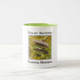 Flugzeug von Wright Brothers, National Memorial Zweifarbige Tasse