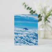 Flugzeug vor Fuji Japan Reise Skyline Postkarte (Stehend Vorderseite)