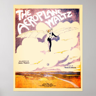Flugzeug-Walzer Vintage Notenblatt-Cover Poster