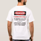 Flugzeug-Warnung T-Shirt (Rückseite)