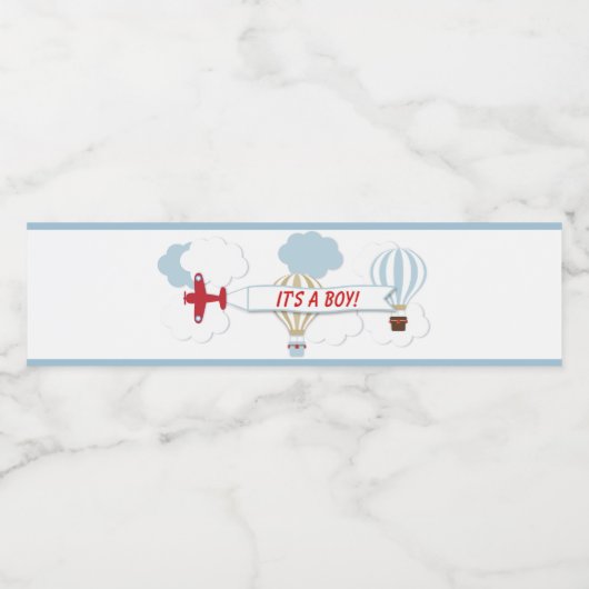 Flugzeug/Wasserzeichen auf und ab Wasserflaschenetikett (Einzelnes Label)