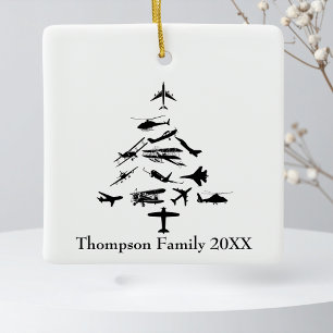 Flugzeug Weihnachtsbaum Coole Luftfahrt Pilot Pers Keramikornament