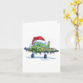 Flugzeug Weihnachtsbaum Lichter Frohe Weihnachten Karte (Gelbe Blume)