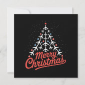 Flugzeug-Weihnachtsbaum-Pilot Einladung (Vorderseite)