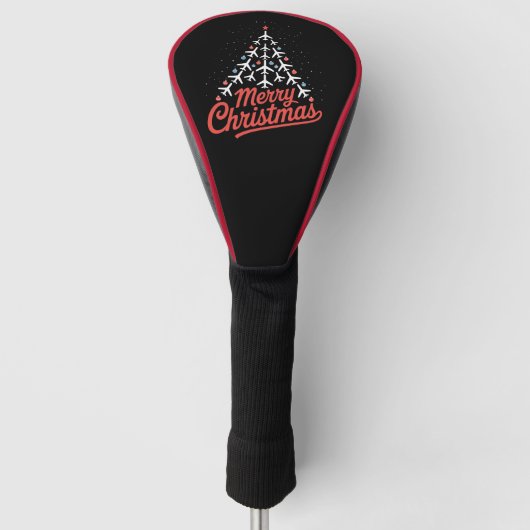Flugzeug-Weihnachtsbaum-Pilot Golf Headcover (Vorderseite)